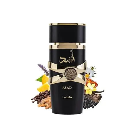 Asad by Lattafa 100ml bottle notes – Maison Tanan
