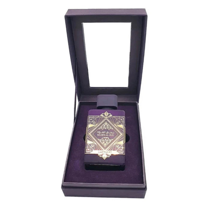 Bade’e Al Oud Amethyst perfume with more packaging by Ard Al Zaafaran – Maison Tanan