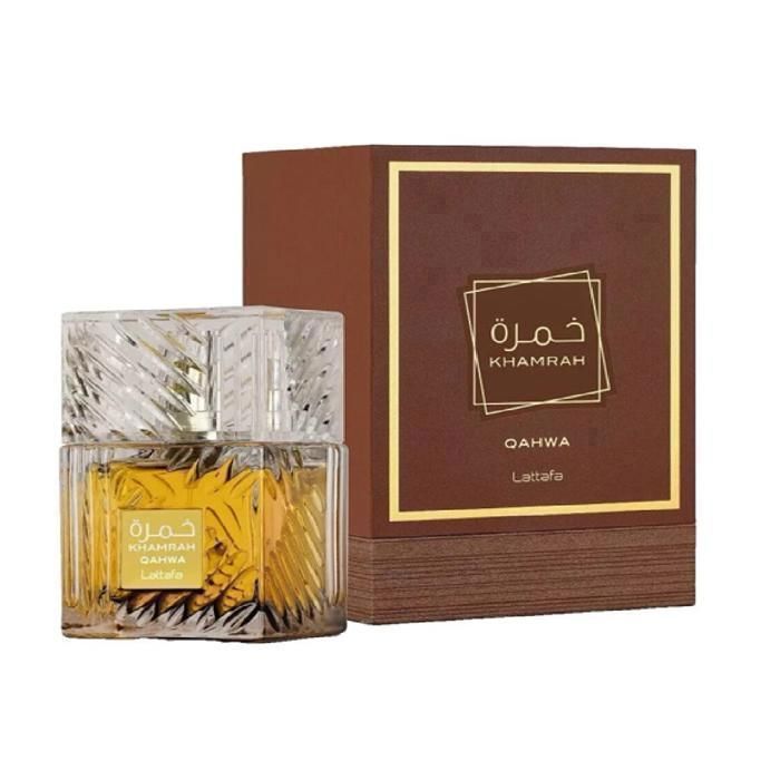Khamrah Qahwa perfume with box by Lattafa – Maison Tanan
