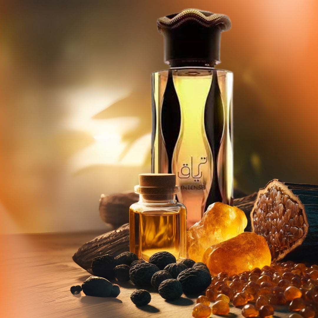 Lattafa Teriaq Intense perfume bottle – Maison Tanan